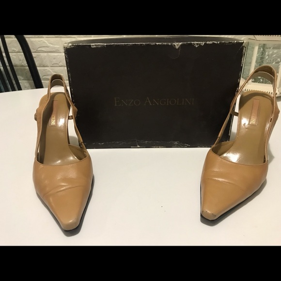 Enzo Angiolini Eaanara Canel Leather Slingbacks - Picture 5 of 7